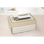 Bababejelentő zokni pezsgő színű dobozban