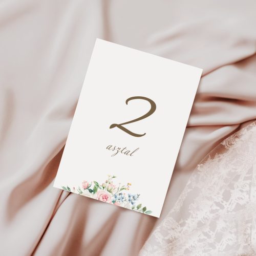 Blush & Bloom esküvői asztalszám