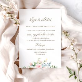 Romantikus, virágos esküvői meghívók