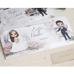 Rózsaszín kihúzható esküvői meghívó