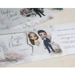 Rózsaszín kihúzható esküvői meghívó