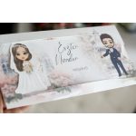 Rózsaszín kihúzható esküvői meghívó