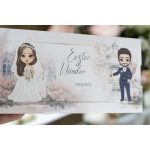 Rózsaszín kihúzható esküvői meghívó