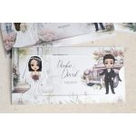 Bordó kihúzható esküvői meghívó