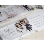 Bordó kihúzható esküvői meghívó