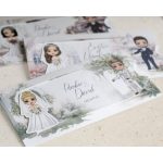 Zöld kihúzható esküvői meghívó