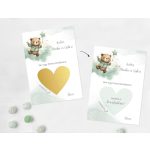 Kaparós keresztszülő felkérő lap - zöld macis