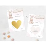 Kaparós keresztszülő felkérő lap - nyuszis