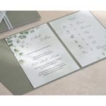 Természetes stílusú eukaliptusz esküvői meghívó