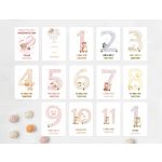 Lány baba mérföldkő kártya