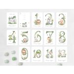 Baba mérföldkő kártya - zöld szafari