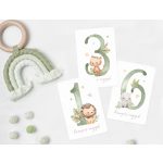 Baba mérföldkő kártya - zöld szafari