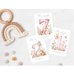 Baba mérföldkő kártya - pink