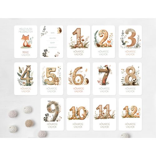 Woodland baba mérföldkő kártya