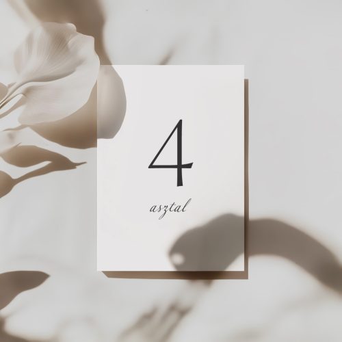 Minimal esküvői asztalszám