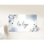 Kék virágos ültetőkártya